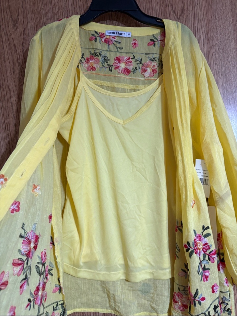 Figueroa & Flower Yellow Floral Embroidered Women's Tunic by Forever Lovely - Picture 7 of 9